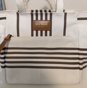 Henri Bendel Canvas Large Striped Tote